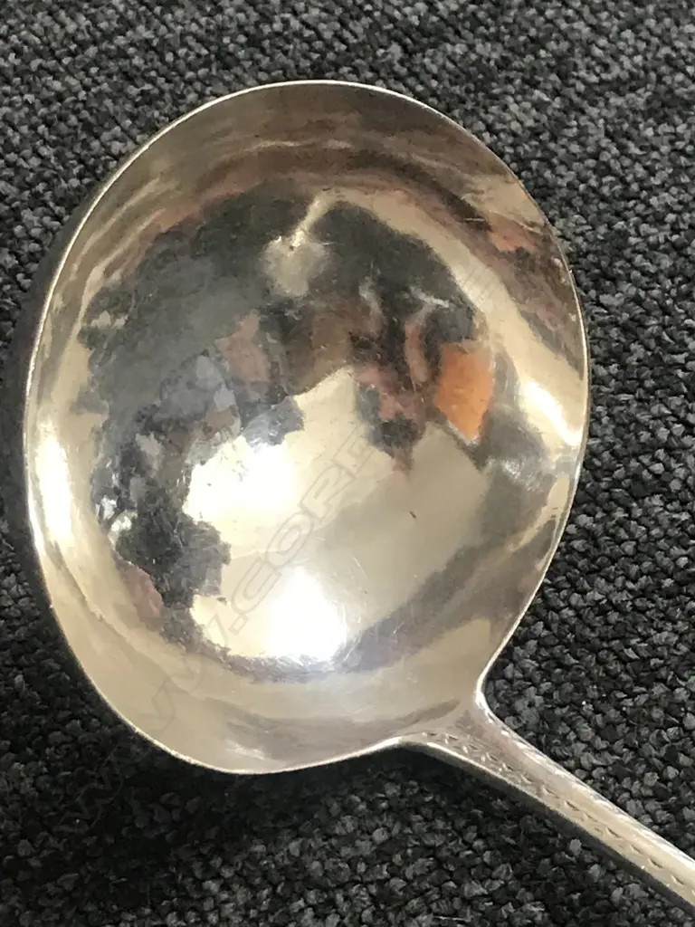 A Geo III Irish silver soup ladle, Dublin 1793 by Law & Bayley, 163gm, Image 1++