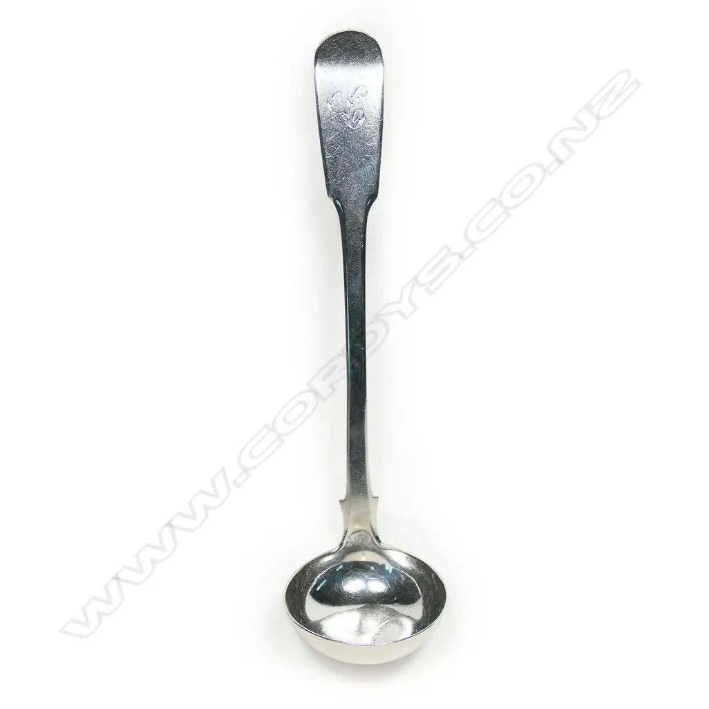 A Geo III Scottish silver cream ladle, by James Douglas of Aberdeen, Edinburgh 1772. 35gm. Image 1++