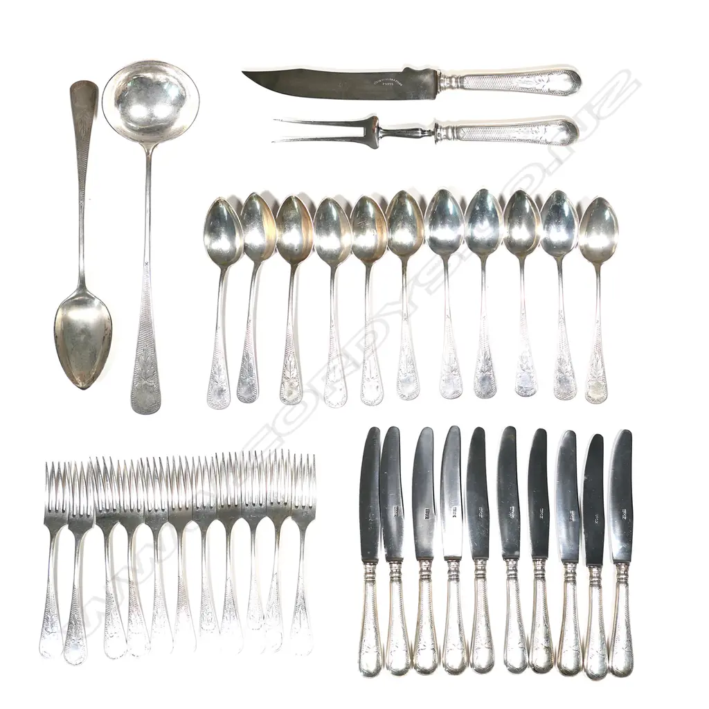 A set of early 20thC Portuguese silver cutlery, by Muva Moreira e Filio, Oporto 1886 - 1938. 2330gm incl. steel blades, Image 1++