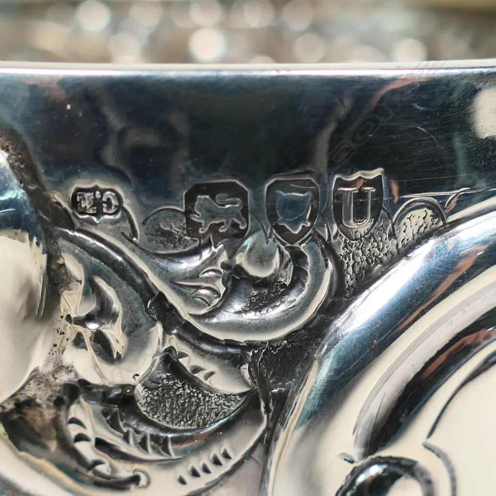 A Victorian silver tyg, by Charles Edwards, London 1895. 217gm. Image 1++