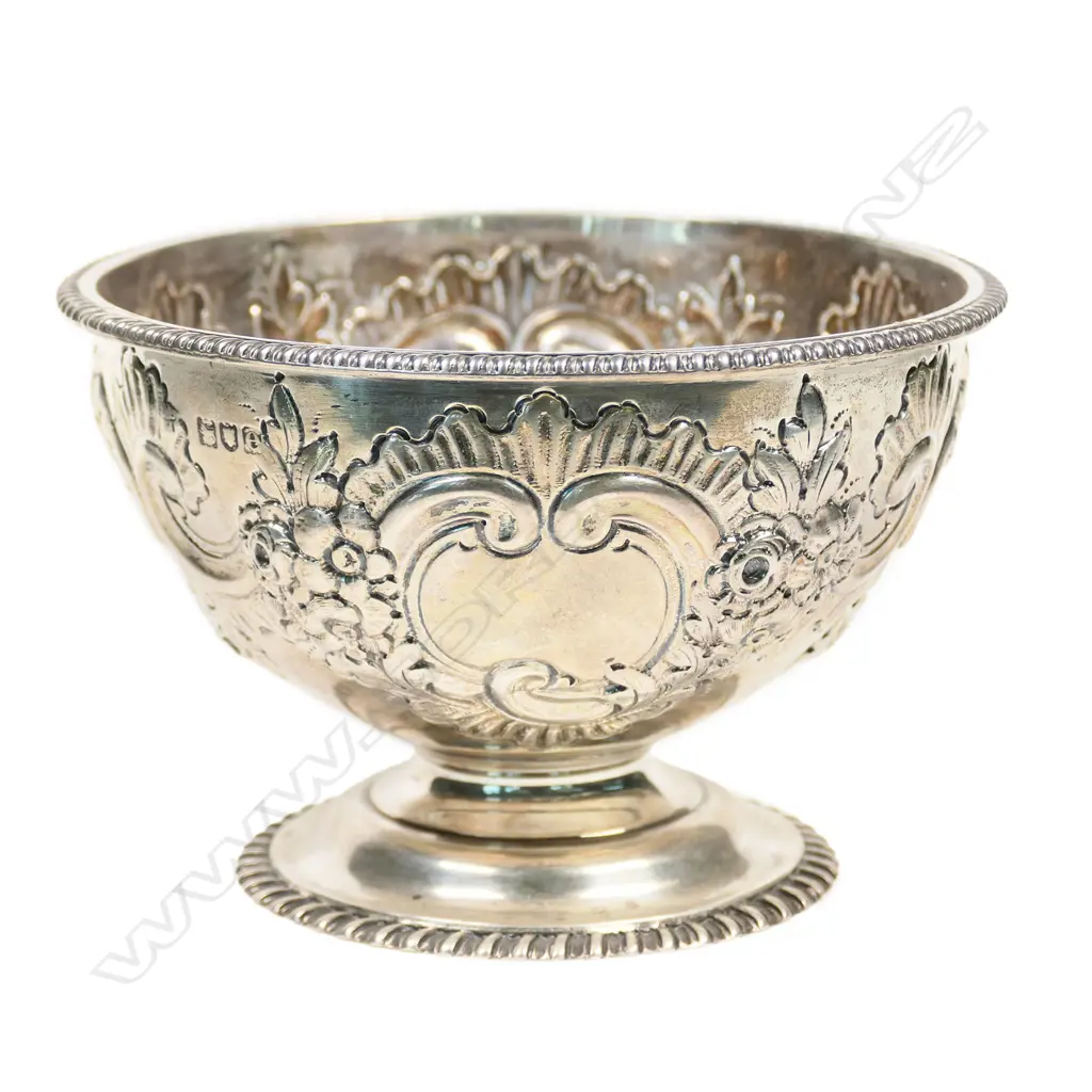 A late Victorian silver small rose bowl, London 1900 by Charles Stuart Harris. 265gm Image 1++