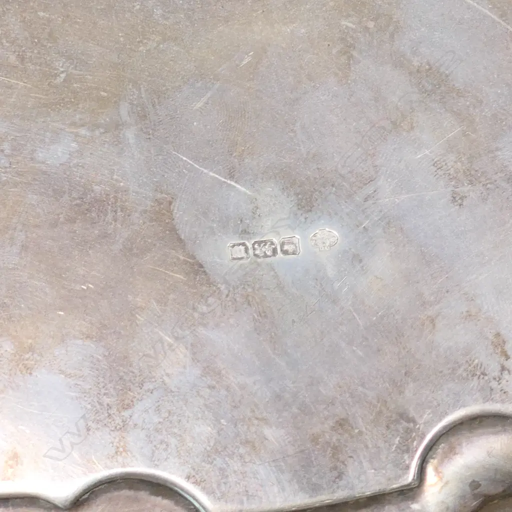 An Edwardian silver salver, Sheffield 1914 by William Hutton & Sons Ltd. Image 1++