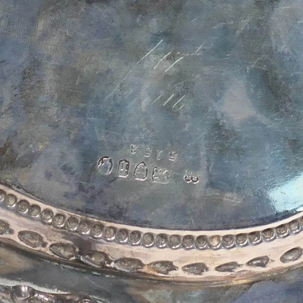 A Victorian silver salver, London 1874 by Martin, Hall & Co. 830gm. Image 1++