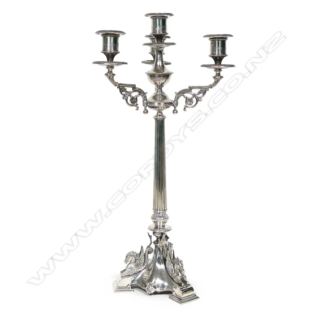 A Victorian silver plate candelabra, Image 1++