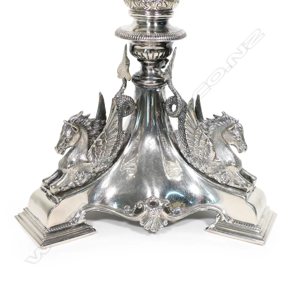 A Victorian silver plate candelabra, Image 1++