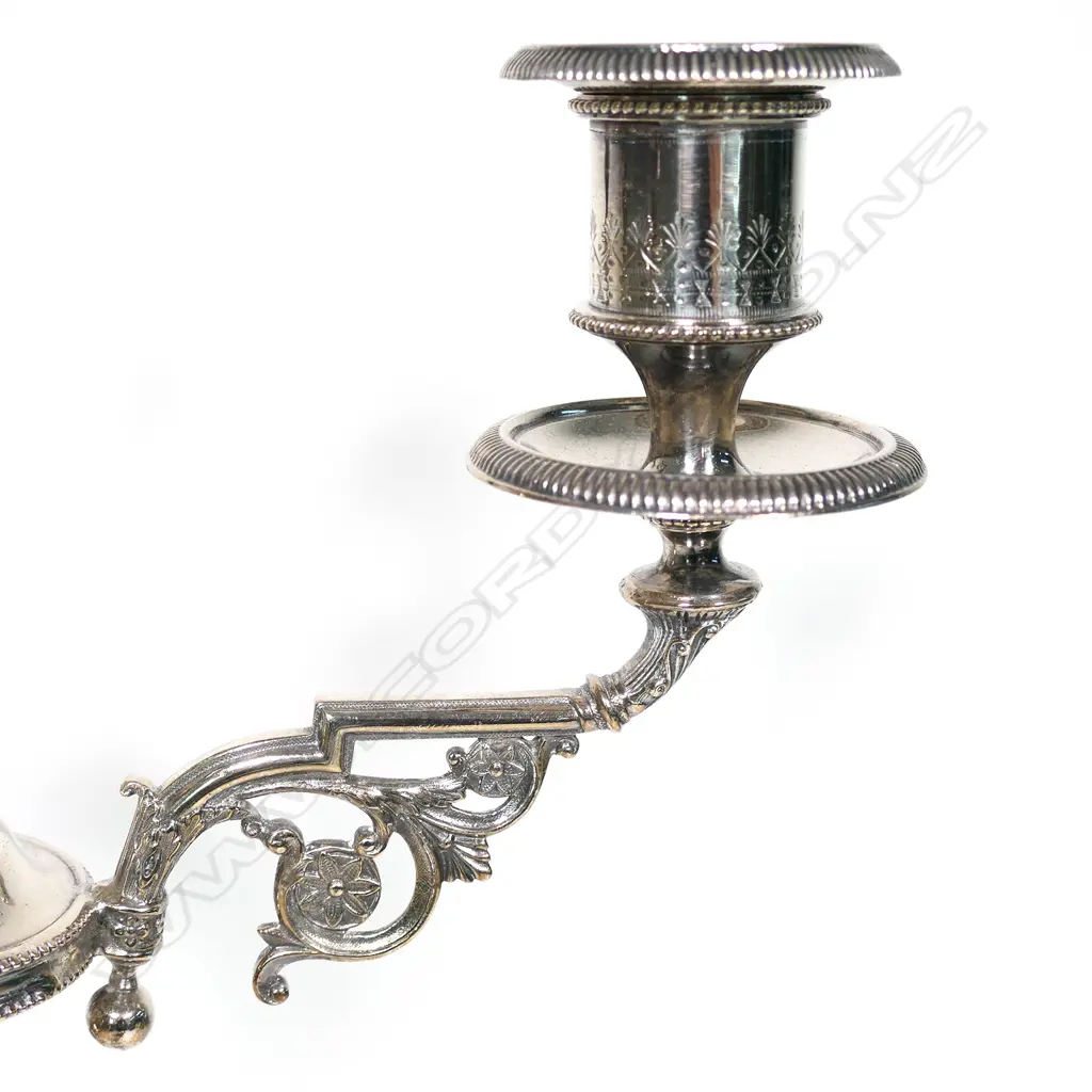A Victorian silver plate candelabra, Image 1++