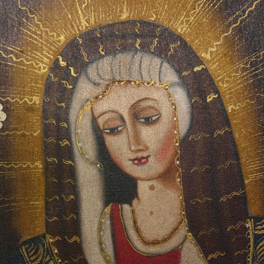 A Guatemalan religious iconographic oil of The Virgin Mary, Image 1++