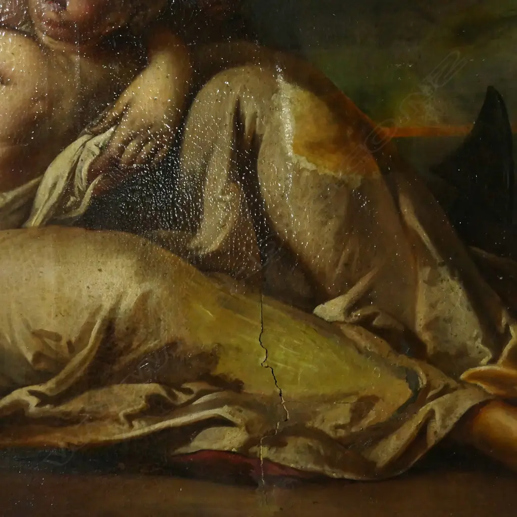 19thC artist unknown, Exterior garden scene, a mother with three young children, Image 1++