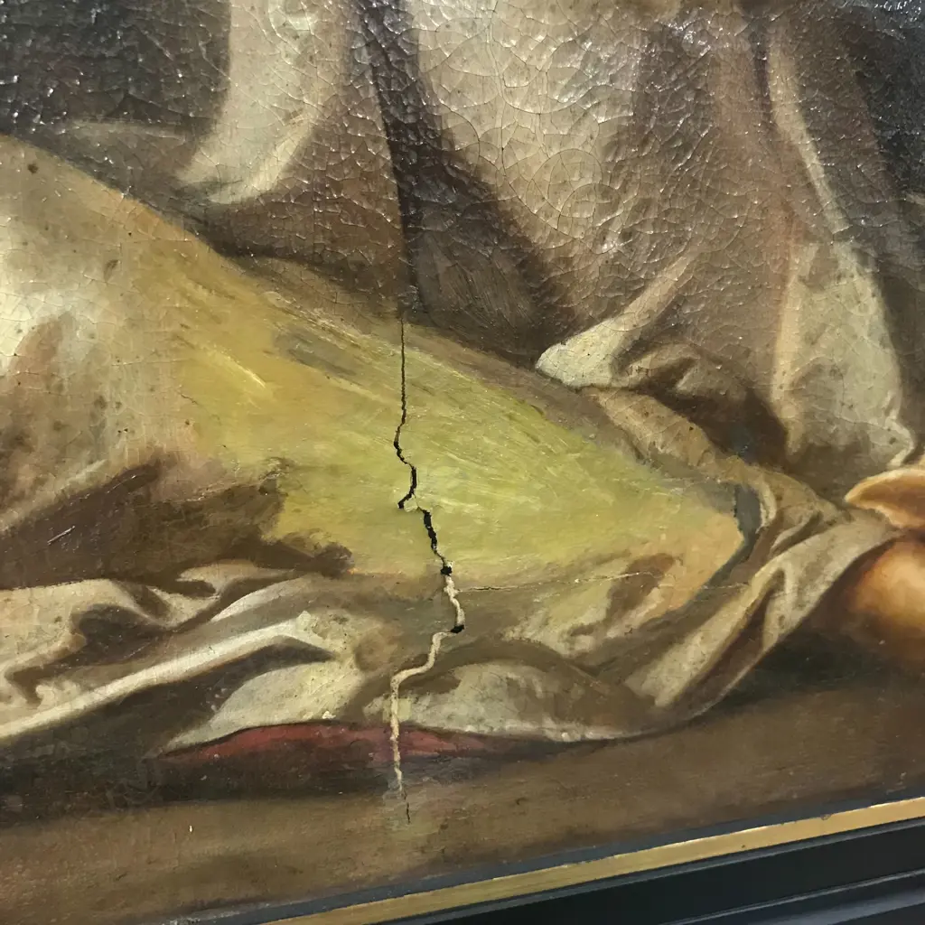 19thC artist unknown, Exterior garden scene, a mother with three young children, Image 1++