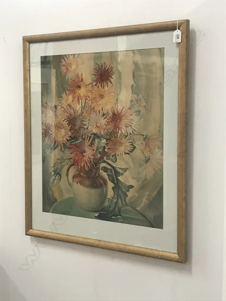 Ivy M. Copeland (1888-1961), Still life, dahlias in a stoneware jug, Image 1++