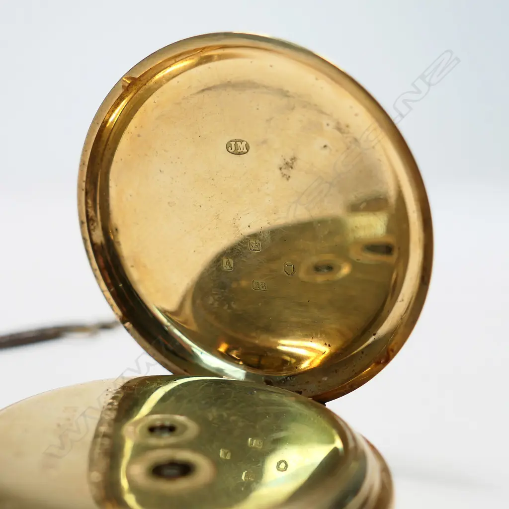 A 19thC 18ct gold cased open face pocket watch, Image 1++