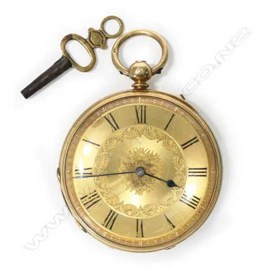A 19thC 18ct gold cased open face pocket watch,