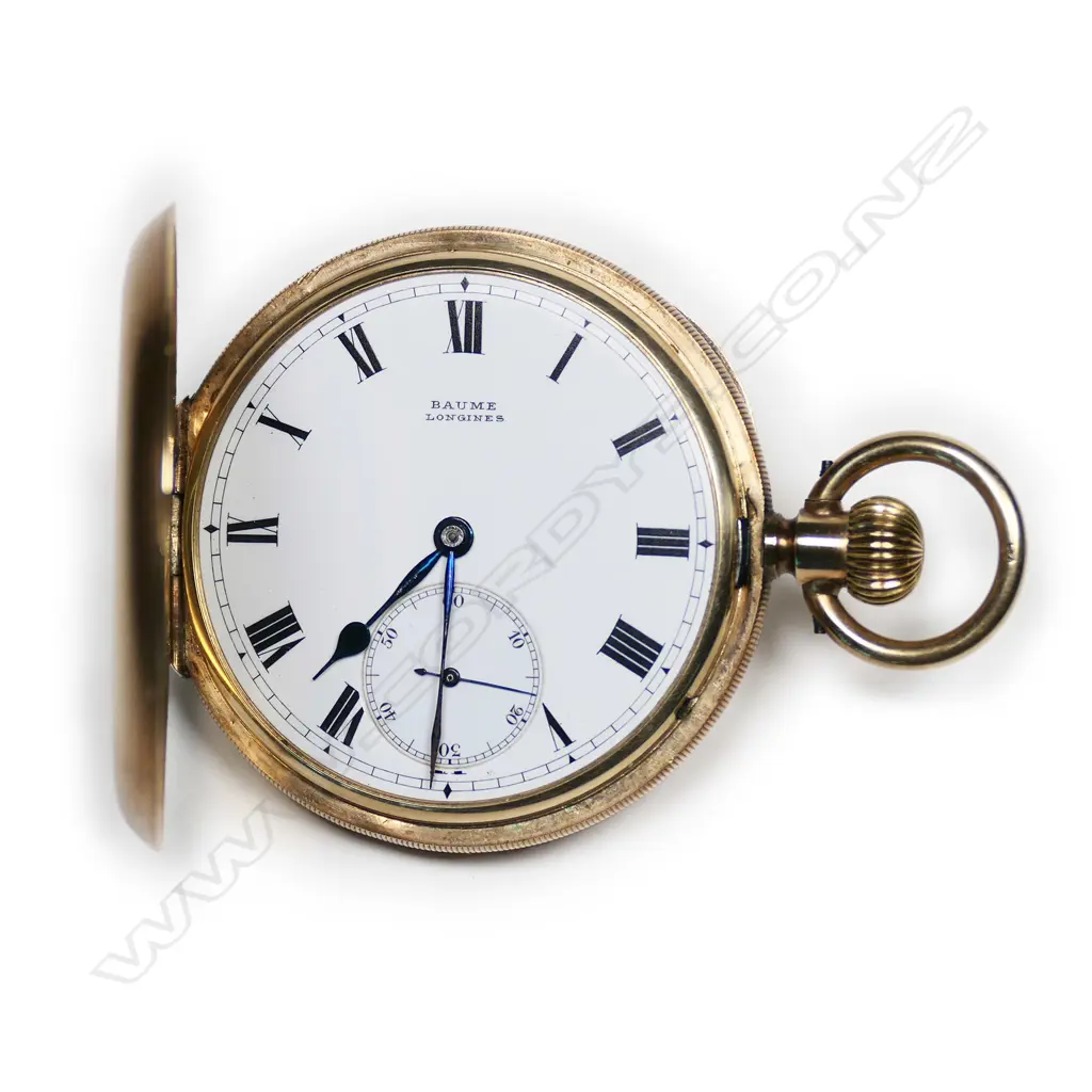 A 9ct. yellow gold Baume Longines hunter pocket watch Image 1++