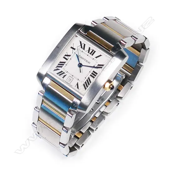 A Cartier Tank Française Bi-Metal wristwatch
