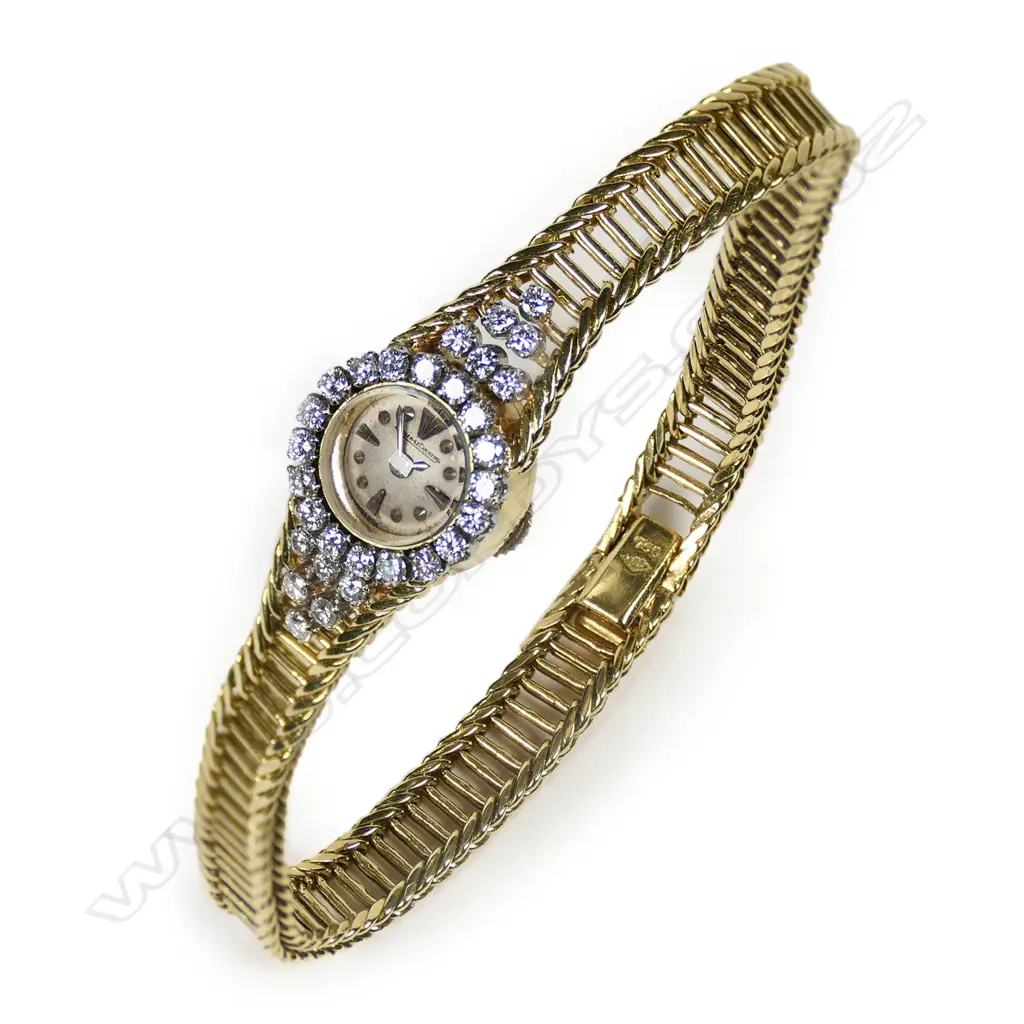 A lady’s 18ct gold and diamond Jaegar LeCoultre wristwatch, Image 1++