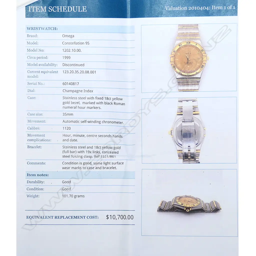 A gent's Omega 18ct yellow gold and stainless-steel Constellation 95 Chronometer auto wristwatch Image 1++