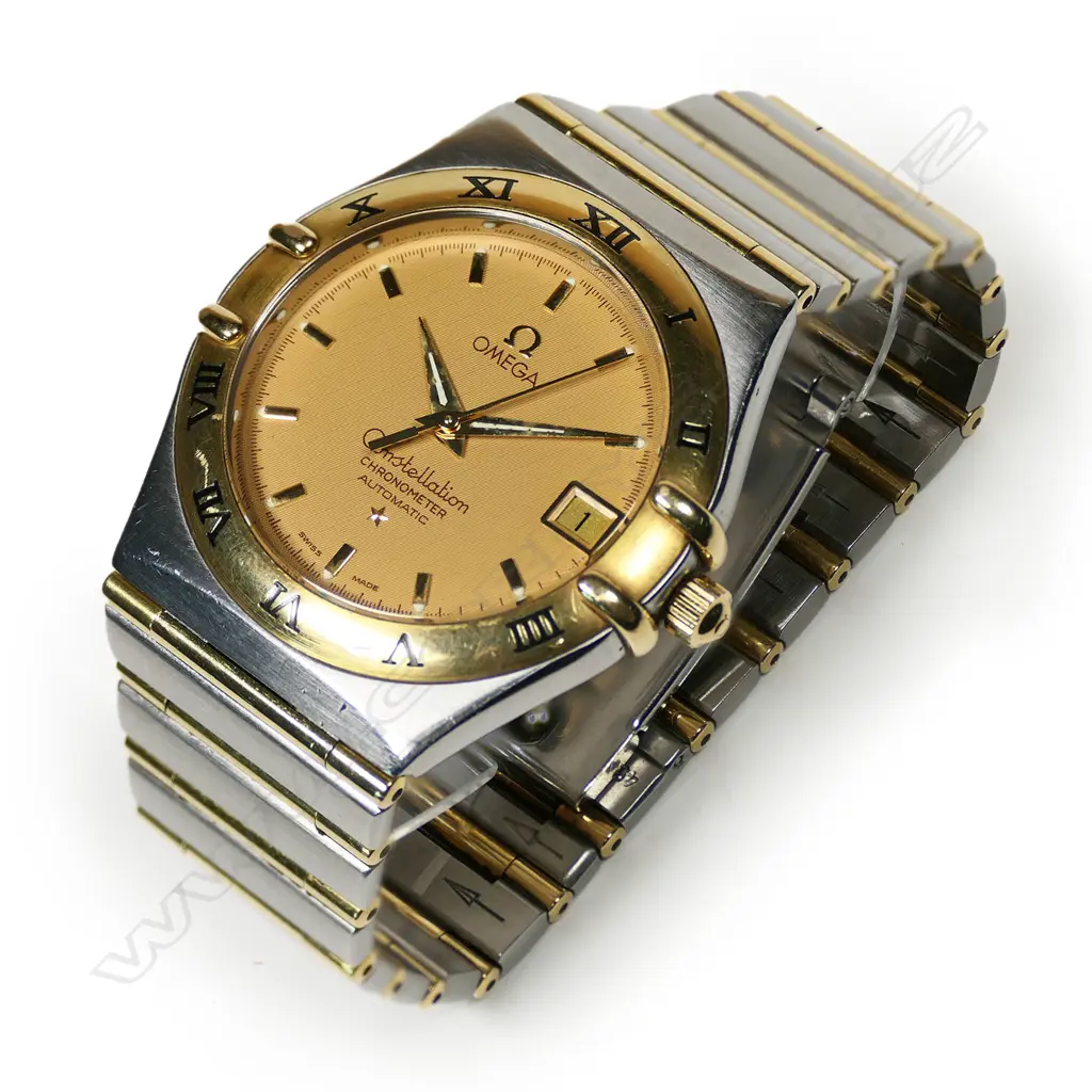 A gent's Omega 18ct yellow gold and stainless-steel Constellation 95 Chronometer auto wristwatch Image 1++