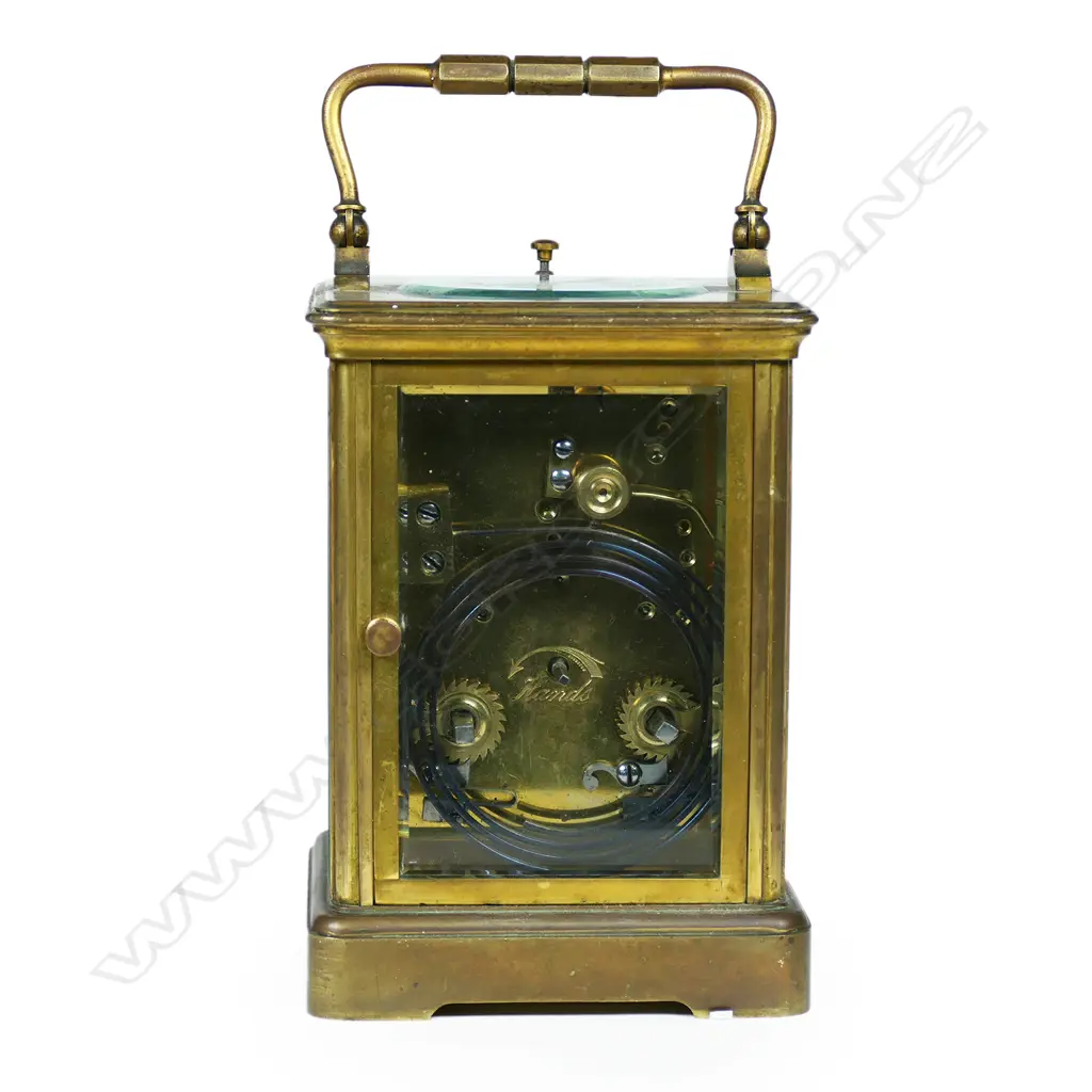A 19thC French brass repeating carriage clock Image 1++
