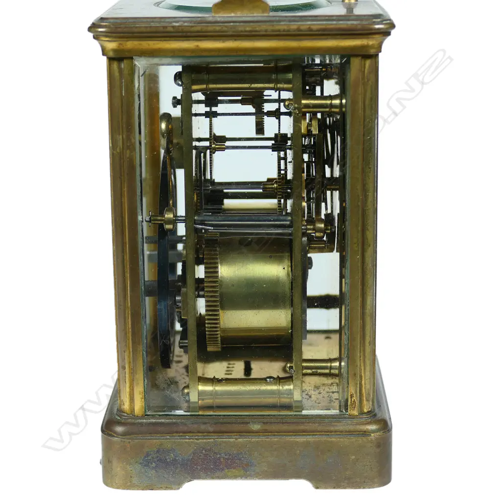 A 19thC French brass repeating carriage clock Image 1++