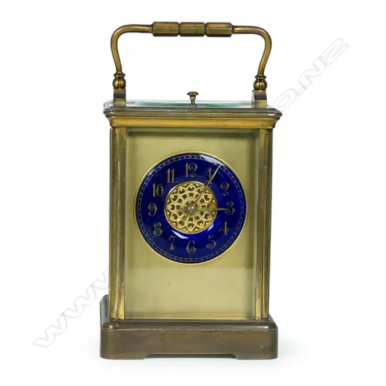 A 19thC French brass repeating carriage clock