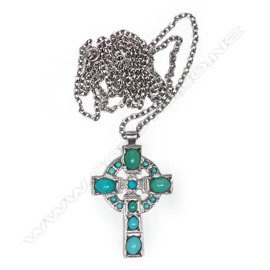 #Fred Money silver Celtic cross on chain