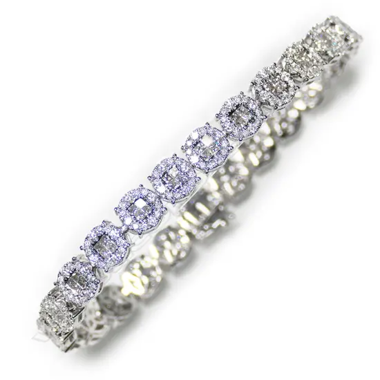 An impressive 18ct white gold and diamond bracelet,