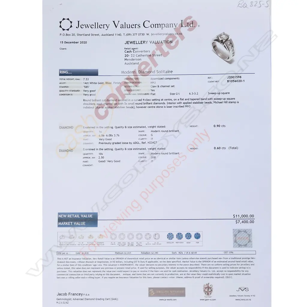 A 14ct white gold diamond solitaire ring Image 1++