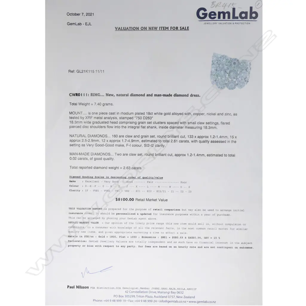 A stylish modern 18ct white gold and multi diamond dress ring, Image 1++