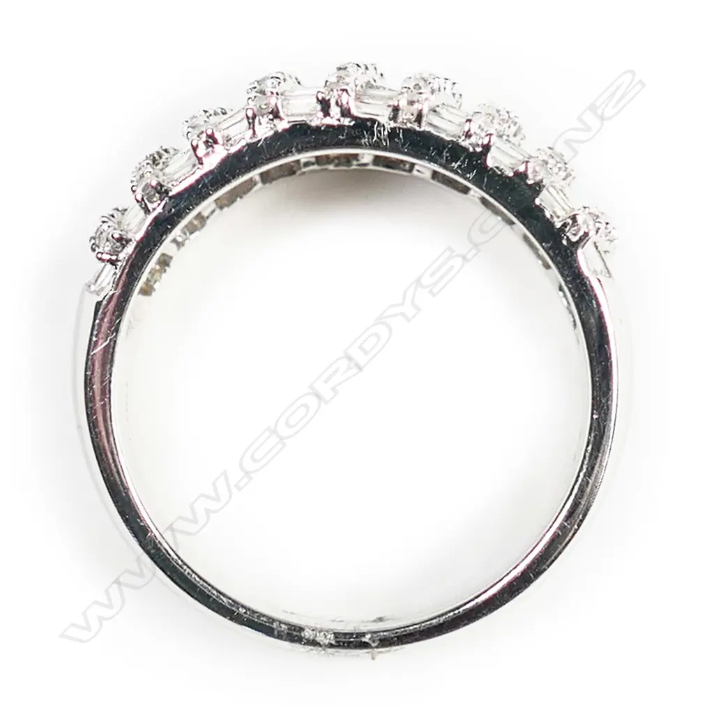 An 18ct white gold and multi diamond wide band ring, Image 1++