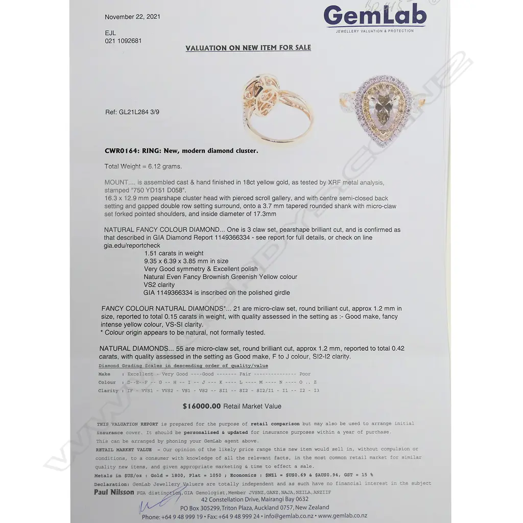 An impressive 18ct yellow, yellow and white diamond ring, Image 1++