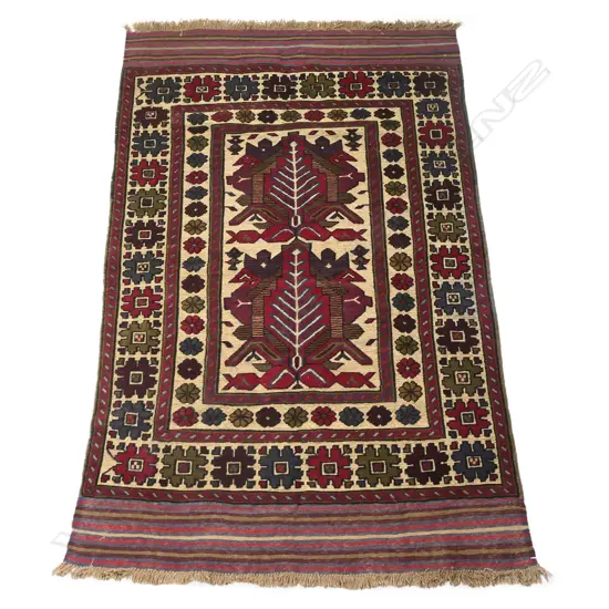 A hand knotted Afghan Berjusta carpet,
