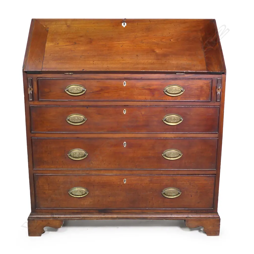 A Georgian mahogany fall front bureau, Image 1++