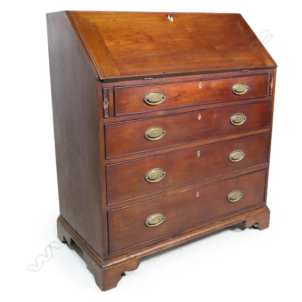 A Georgian mahogany fall front bureau, Image 1++