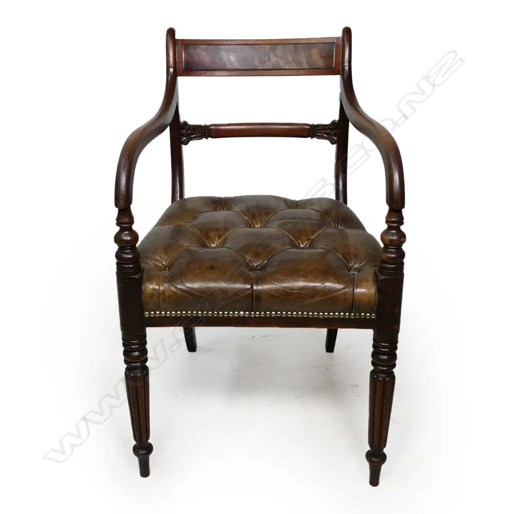 A Regency mahogany bar back carver armchair, Image 1++