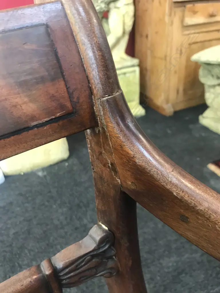 A Regency mahogany bar back carver armchair, Image 1++