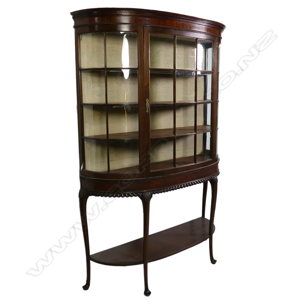 An Edwardian mahogany demi-lune display cabinet, (ex Cordy’s Auctions) Image 1++