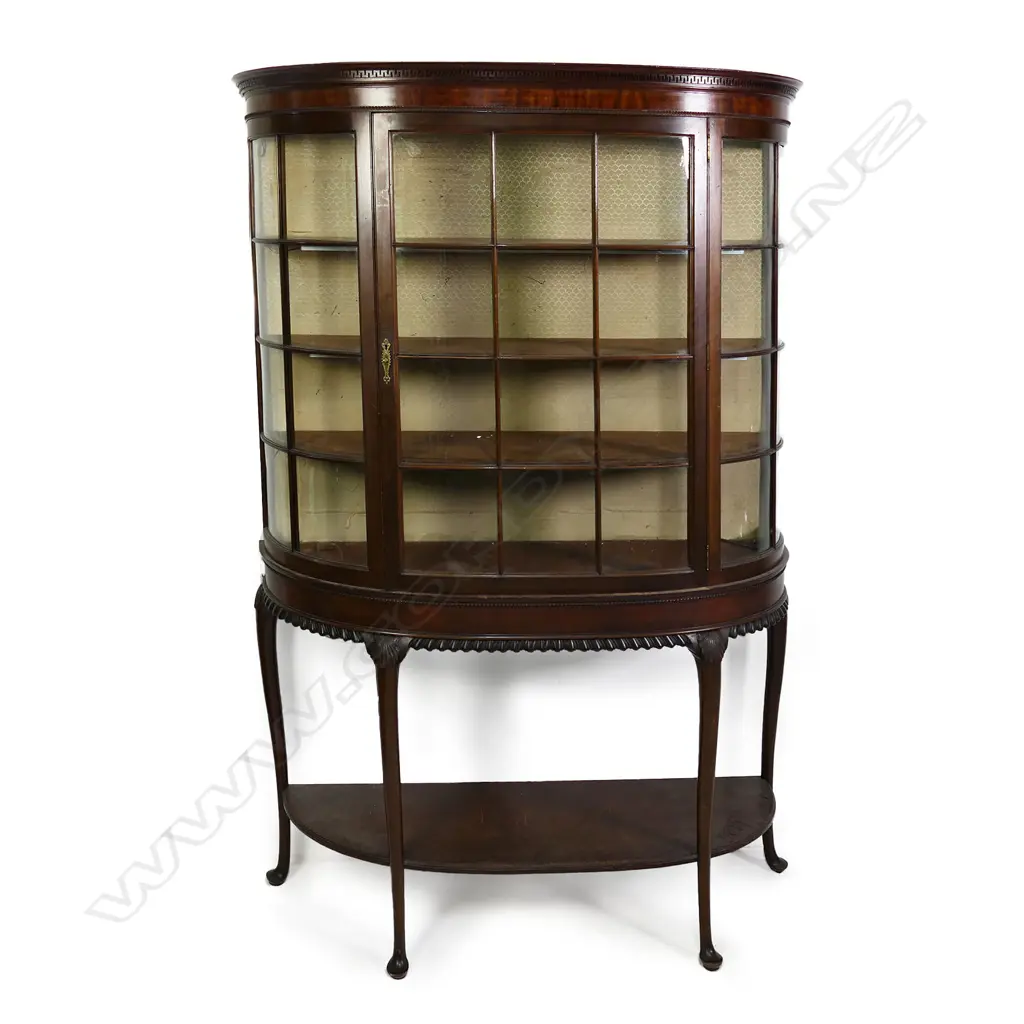 An Edwardian mahogany demi-lune display cabinet, (ex Cordy’s Auctions) Image 1++