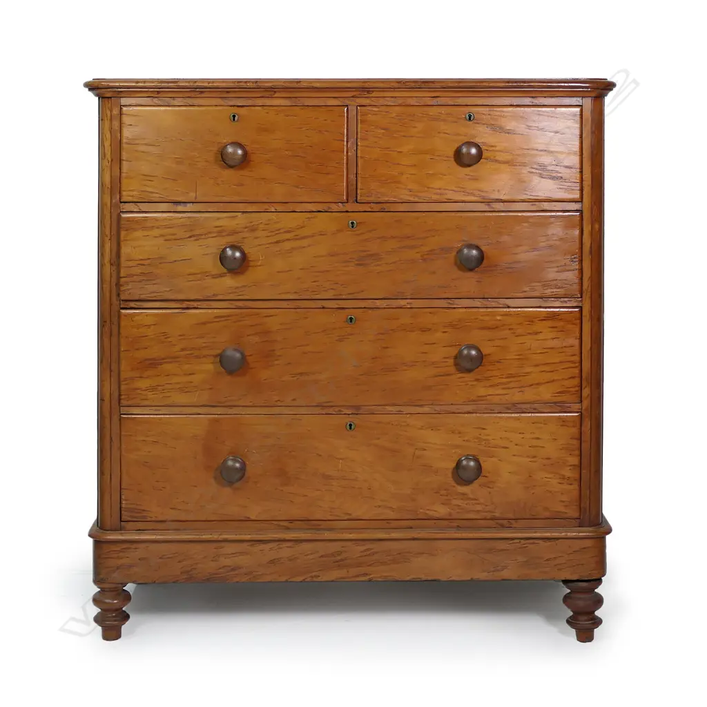 A colonial solid mottled kauri scotch chest, Image 1++