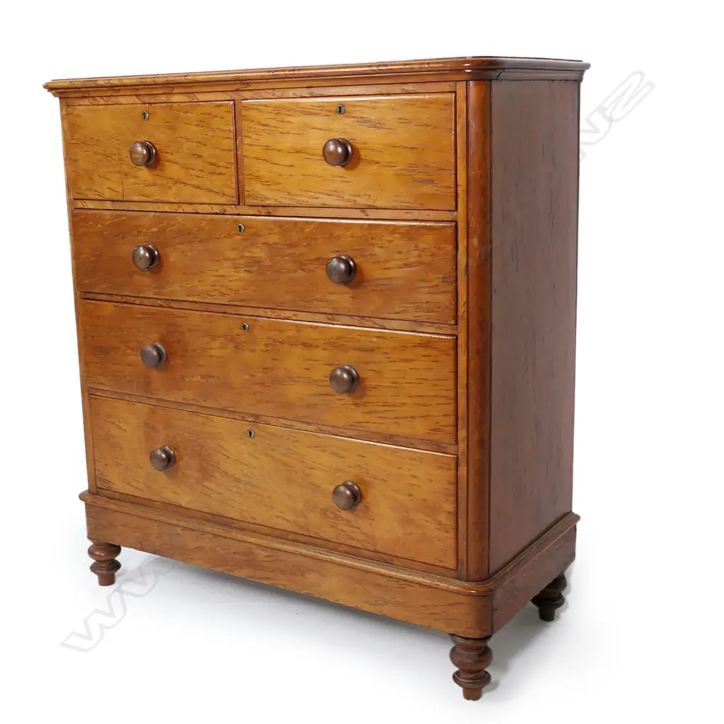 A colonial solid mottled kauri scotch chest, Image 1++