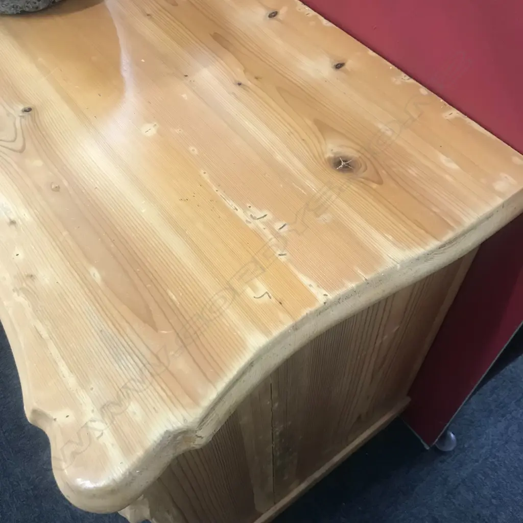 A European Biedermeier pine commode, of three graduated drawers, Image 1++