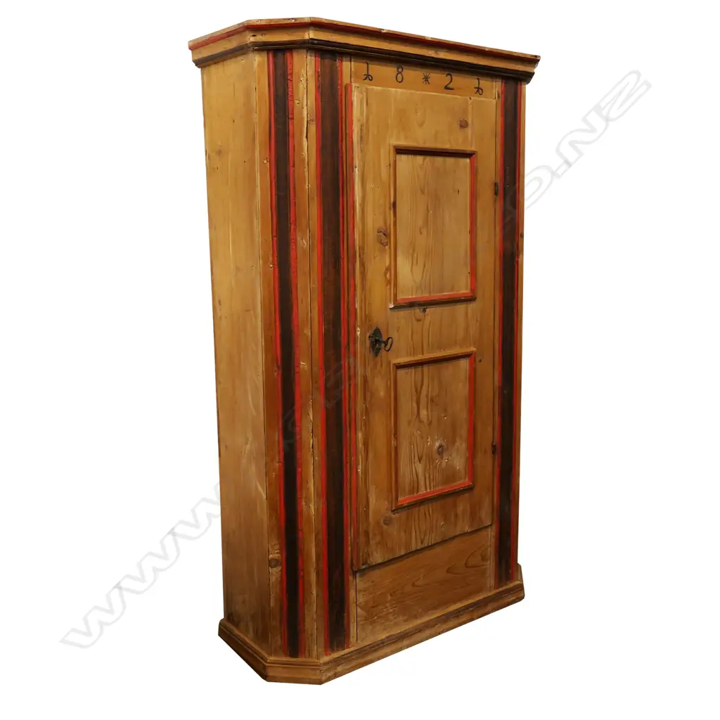 A charming 19thC Scandinavian pine single door cupboard, Image 1++