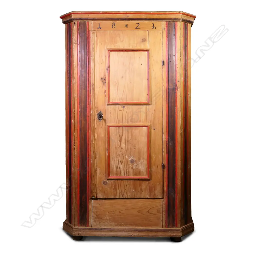 A charming 19thC Scandinavian pine single door cupboard, Image 1++