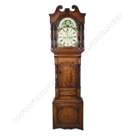 A Victorian Welsh oak longcase clock,