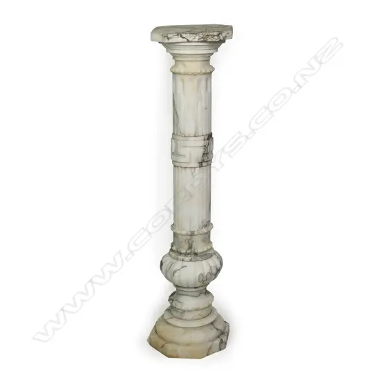 An elegant marble baluster form column,