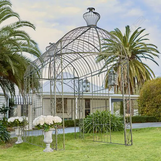 A large sectional galvanized steel pathway gazebo, Image 1++