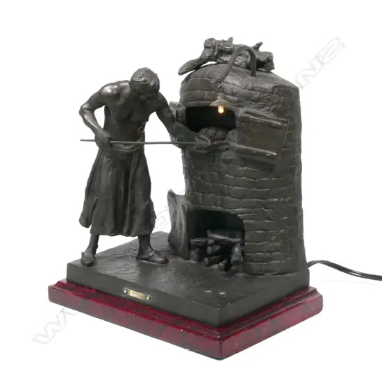 French, c.1900 cast spelter 'The Baker' sculpture,
