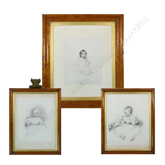 Three framed 19thC prints of the Princess Victoria,