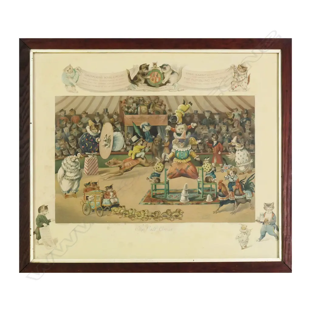 Two vintage prints of Louis Wain cats and dogs, Image 1++