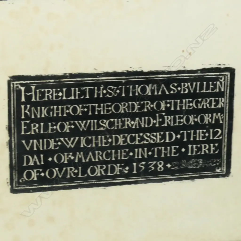 An impressive English vintage brass rubbing, of Thomas Boleyn (Bullen), 1st Earl of Wiltshire, Image 1++