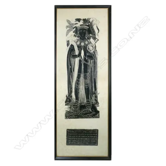 An impressive English vintage brass rubbing, of Thomas Boleyn (Bullen), 1st Earl of Wiltshire,